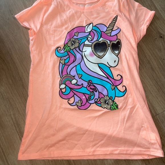 Girls glitter unicorn tee